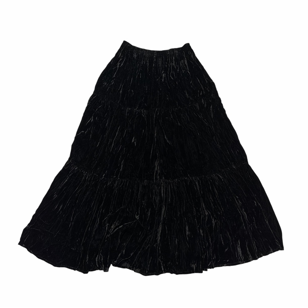 Double D Ranch Maxi Skirt Blackhills Velvet Sz M Tiered Western Cowgirl Rodeo